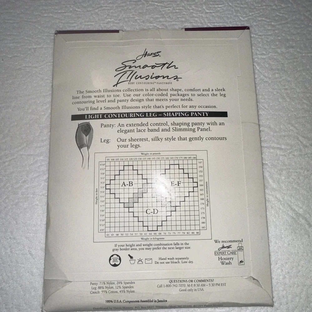 Hanes Smooth Illusions  Body Contouring Pantyhose Barely  Black  Sz AB Style 635